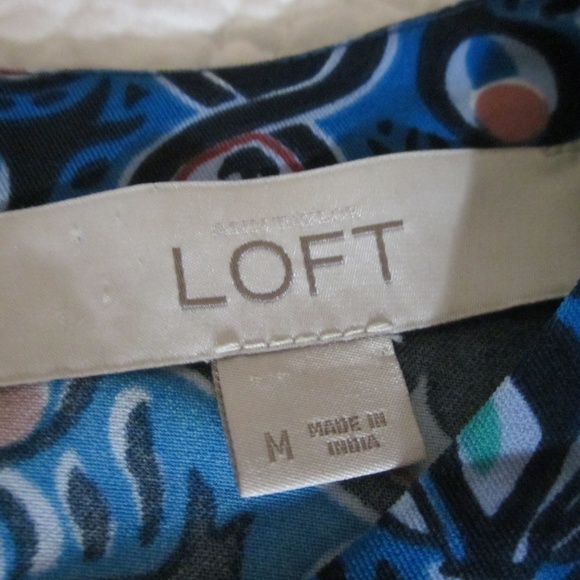 LOFT Blue Patterned Dress - Picture 3 of 8